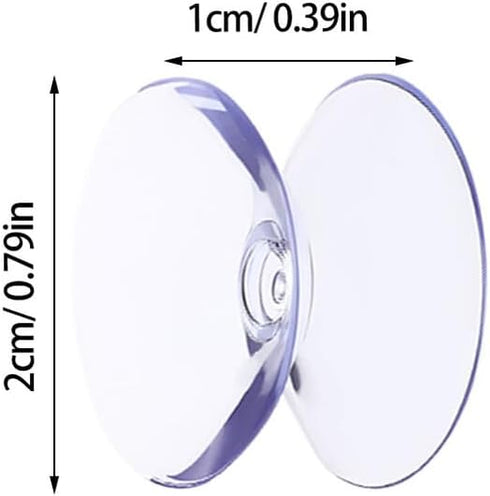 100pcs 10x20mm NUOBESTY Glass Table Top Spacers Dual-Sided Non-Slip Suction Cups Furniture Bumper Pads for Desk