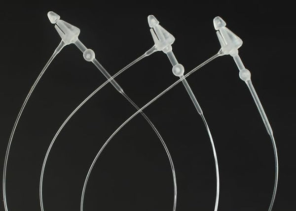 7 Inch 500 Pcs Plastic Fasteners Hang Tags, Clear Snap Lock Pins Safety Ring Ties for Retail Store Clothing Accessory