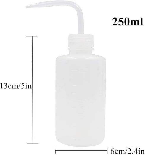 Yuelong 2Pcs Plastic Squeeze Bottle, 250ml Safety Wash Bottle with Scale Labels for Medical Use