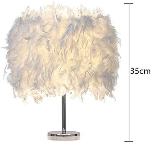 Etiger Table Lamp, Modern Elegant Bedside Table Light Bedroom Desk Night Light Lampshade for Living Room Wedding Room