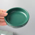 Small Ceramic Paperclip Holder for Desk, Round Push Pin Organizer, Macaron Dark Green Storage Plate