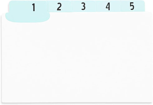 Paper Junkie Index Card Dividers Numbers 1-31 - 3 x 5 in Turquoise UV-Laminated Tabs, 2-Pack