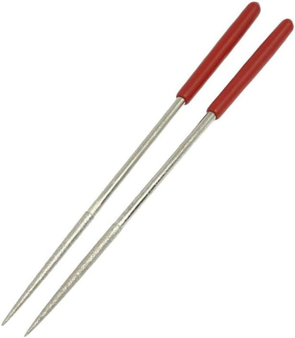 Utoolmart 2-Piece Mini Diamond Needle File Set, 4mm x 160mm Round Files, 150 Grits for Metal Glass Stone