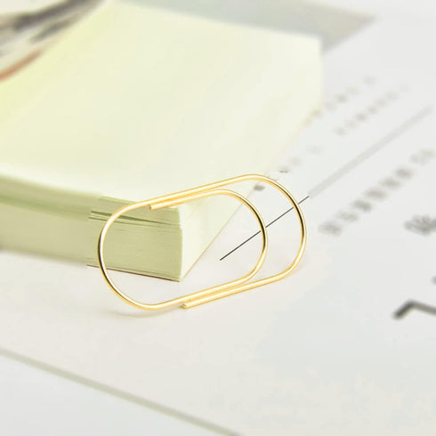 Gold Jumbo Paper Clips, 20pcs Oversized, 50mm/2 inch, Non Skid Smooth Finish Steel Wire Office Supply