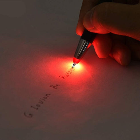 Glovion Lighted Tip Pen with Stylus 3-in-1, LED Penlight Ballpoint Pen with Light for Writing in the Dark - 3 Pack