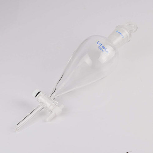 Borosilicate Glass 250ml Conical Separatory Funnel with PTFE Stopcock