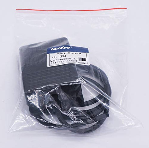 Twidec 10A 250VAC Momentary Nonslip Plastic Foot Pedal Switch, SPDT NO NC Handsfree Black Foot Switch with 1M Cable