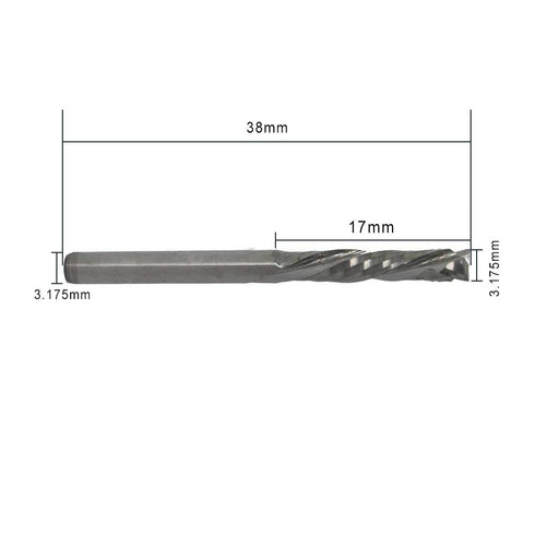 OSCARBIDE 1/8" Shank Square Nose Carbide End Mills, 5-Piece Precision Set for Wood, 2-Flute CNC Router Bits