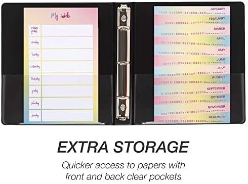 Samsill Economy 1 Inch Mini 3 Ring Binder - Made in The USA, Round Ring, Non-Stick Customizable Cover, Black