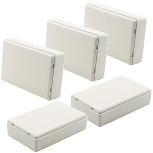 Zulkit 5Pcs Project Boxes ABS Plastic Electrical Project Power Case Small Junction Box White