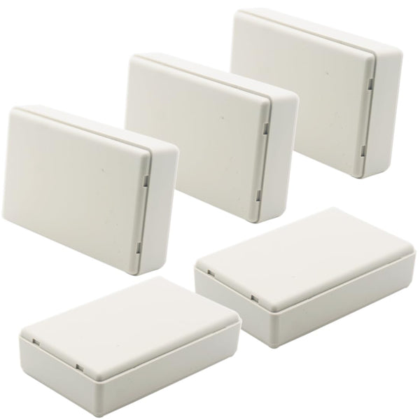 Zulkit 5Pcs Project Boxes ABS Plastic Electrical Project Power Case Small Junction Box White
