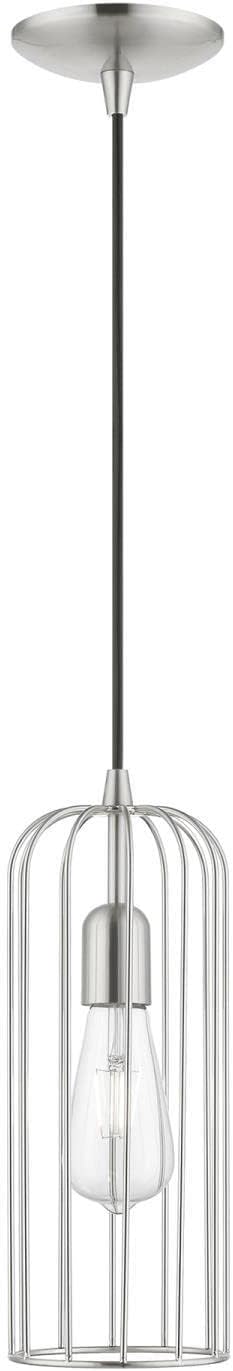 Livex Lighting Glenbrook 1 Light Pendant in Brushed Nickel (49713-91)