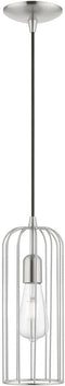 Livex Lighting Glenbrook 1 Light Pendant in Brushed Nickel (49713-91)