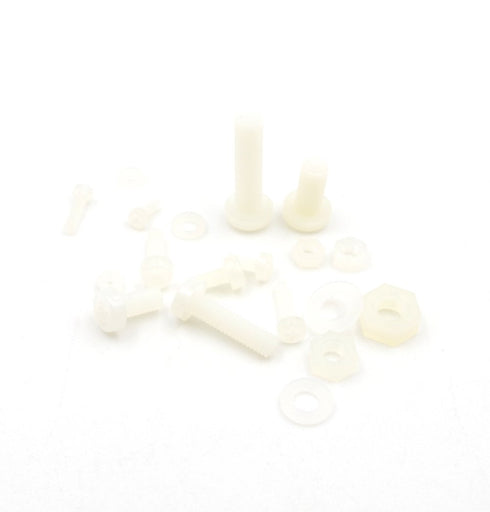Metric M2 M2.5 M3 M4 M5 Nylon Phillips Pan Head Screws Nut Washer Assortment Kit (White)