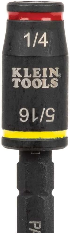 Klein Tools 32767 Impact Driver SAE 3-in-1 Socket and Bit Holder with 1/4-Inch and 5/16-Inch Hex Drivers