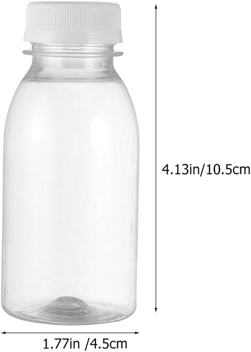 3.40 Oz 4.13X1.57X1.57 Inches Set 15 STOBOK Transparent Milk Storage Bottles with Leak-Proof Sealing Caps Pet Plastic