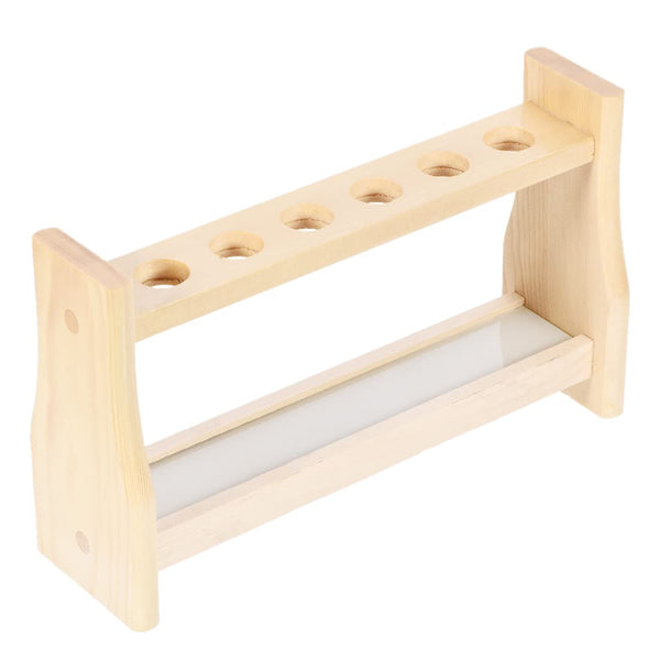 uxcell Wooden Test Tube Holder Rack, 6 Wells for 10ml Centrifuge Tubes