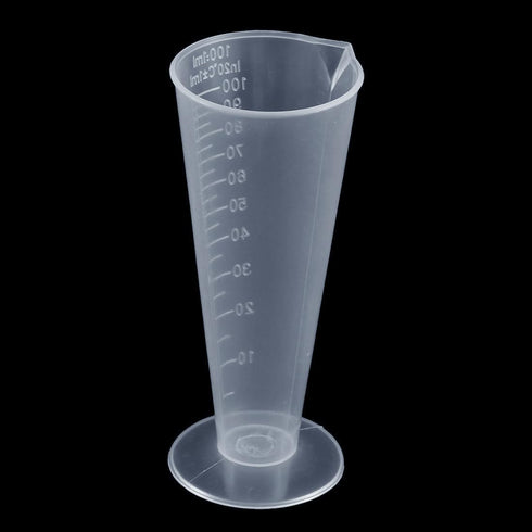 RUIAN 100ml Conical Measure Cup, Translucent Plastic Labs Beaker with Pouring Spout, 2Pcs