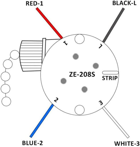 ZE-208s Ceiling Fan Switch - E89885 3 Speed 4 Wire Replacement Part, Pull Chain Speed Control Switch (Brass), 2 PCS