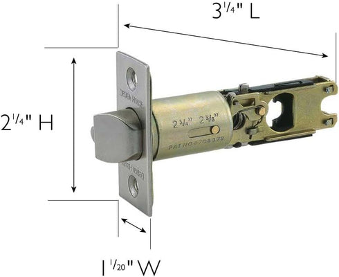 Design House 790782 Adjustable Entry Pro Series Latch 2-Way, Square, Satin Nickel by Design House