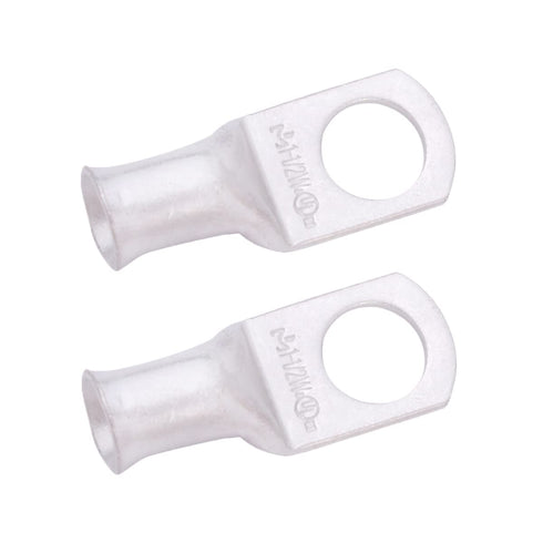 SELTERM 2pcs 1 AWG 1/2" Stud Tinned Copper Wire Lugs, Battery Lugs, Ring Terminals, 1 Gauge Connectors, UL Marine Grade
