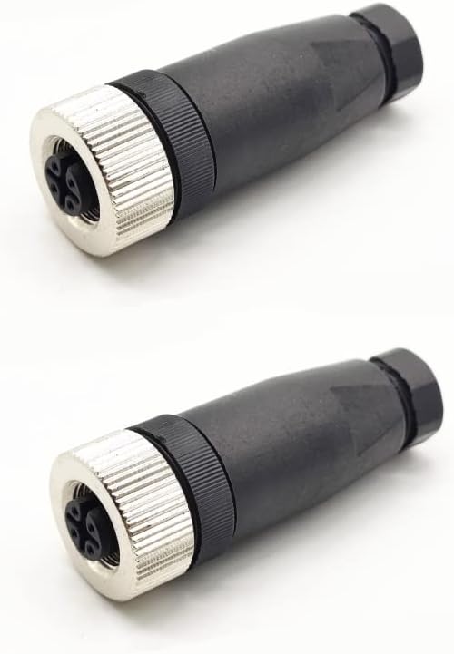 2 Pcs M12 4 Pin A-Coding Plastic Shell Female Plug, Screw-Joint for Cable, IP67 Industrial Sensor Plug Adapter