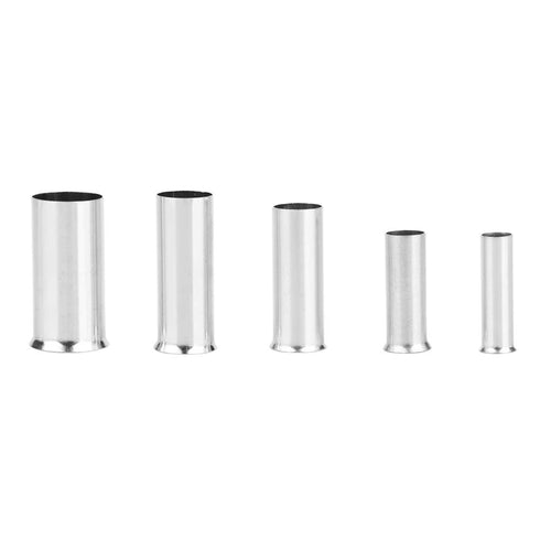 Fdit 125Pcs Non-Insulated Ferrule Copper Crimp Terminals Assortment Kit, 1/2/4/5/7 AWG for Electrical Wire