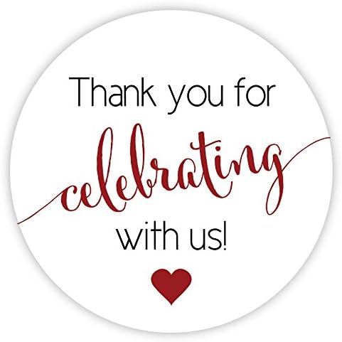 Thanks for Celebrating with Us Stickers, Wedding and Event Favor Labels (#362-BBU)