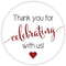 Thanks for Celebrating with Us Stickers, Wedding and Event Favor Labels (#362-BBU)