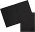 JAM PAPER Two Pocket Textured Linen Presentation Folders, Letter Size Business Folder, Black, Bulk 25/Pack