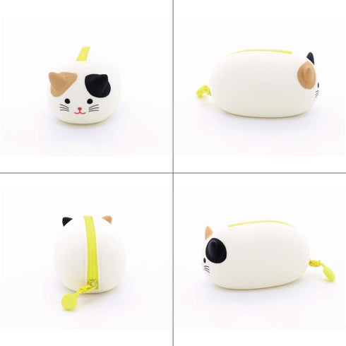 LIHITLAB PuniLabo Mini Zipper Pouch, Horizontal, 2.2" x 2.7", Black Cat (A7780-3)