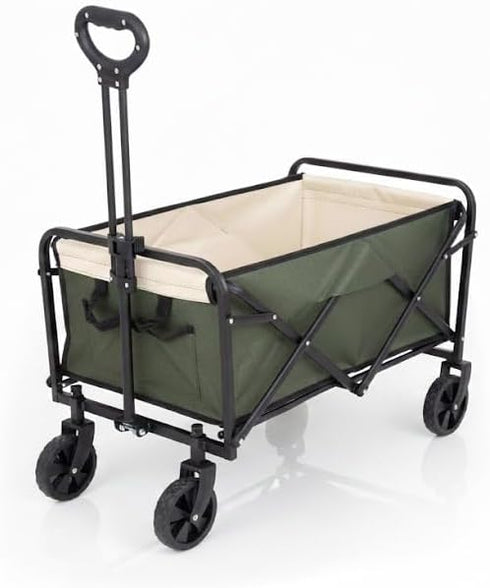 Generic Foldable Utility Wagon Cart with Wheels Heavy Duty | Collapsible Grocery Wagon for Groceries, Beach, Kids