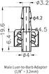 BleedZone Male Luer Lock Connector - 1/8" Hose Barb Fittings, 10x PP Polypropylene Hose Luer Lock Adapter