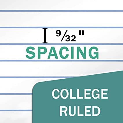 College Ruled Composition Notebooks, 5 Pack, 200 Pages (100 Sheets), 9-3/4" x 7-1/2", White & Black Marble, Hard Cover