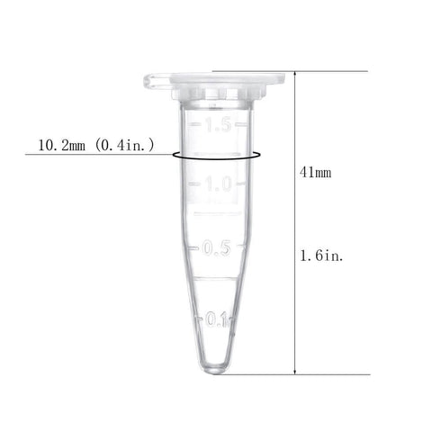 1.5ml Microcentrifuge Tubes 500pcs, EO Sterilized Plastic Small Vials with Caps for Sample Storage without Leakage(500)