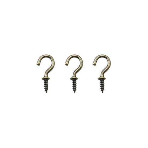 Bronze 1/2" Small Ceiling Hooks, 100 Pack Screw-in Lights & DIY Jewelry Hooks