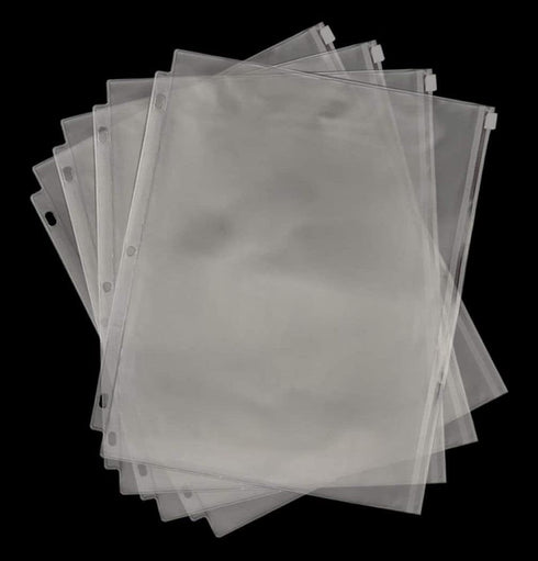 YoeeJob 60 Packs Binder Pockets for 3 Ring, Plastic Clear Zipper Binder Inserts, Bulk for Office, School