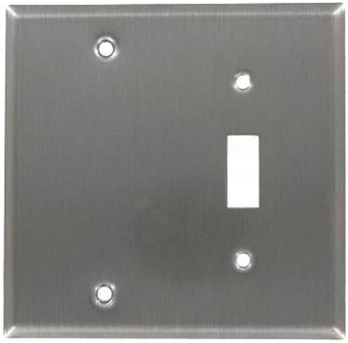 Leviton 84006-40 SS WP STD SIZE 2G 1TGL/1BLANK