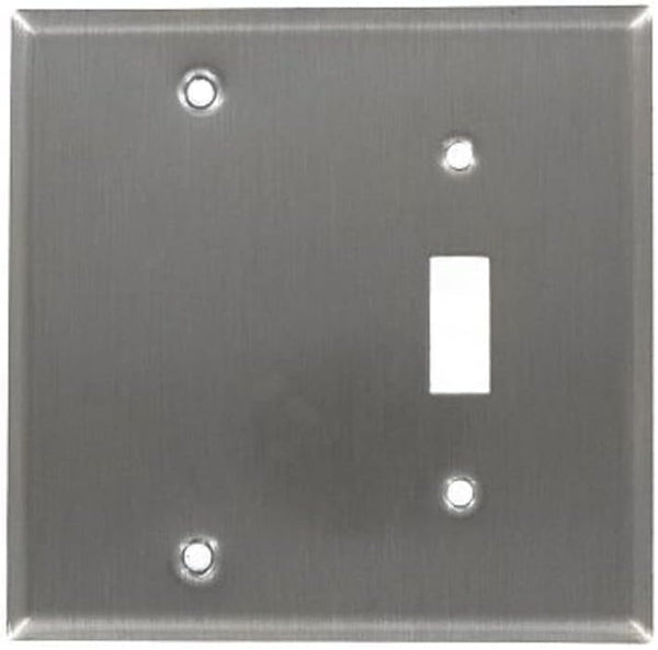 Leviton 84006-40 SS WP STD SIZE 2G 1TGL/1BLANK