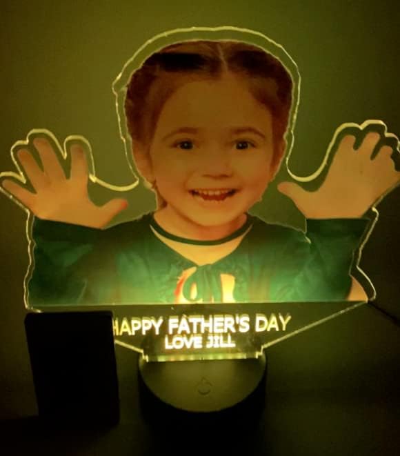 16 Your Custom Picture Photo UV Printed on Premium Acrylic In The Shape of Your Photo Night Light Up LED Personalized