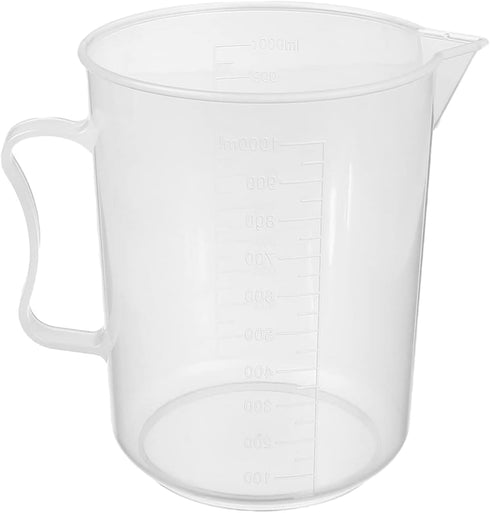 Othmro 1Pcs 1000ml Measuring Cup, PP Plastic Graduated Beaker Transparent for Lab Kitchen Liquids