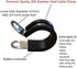 LTI Universal 10 Pack 1/2 inch Stainless Steel Cable Clamp, Rubber Cushioned Insulated Clamp, Metal Clamp, Tube Holder Fastener for Tube, Pipe or Wire Cord Installation (10pcs 1/2")