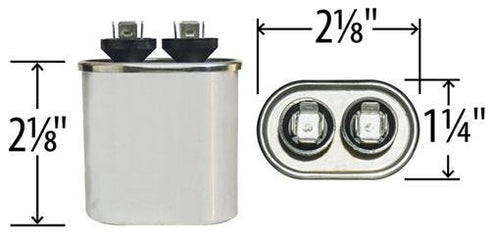 Genteq GE Capacitor Oval 7.5 uf MFD 370 Volt, Replaces Old GE# 97F9001