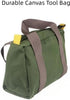 12 Inch Wide Mouth Canvas Tool Bag, Heavy Duty Tool Storage Bag, Large Capacity Tote for Electricians and Power Tools
