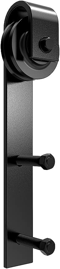 ZEKOO J-Style Sliding Barn Door Hanger, Roller, Stopper, Floor Guide, Black