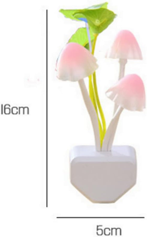 anso 3 Bulbs Night Light Light Sensor LED Mushroom Lamp Night Lamp Baby Home Bedsides (Grass)