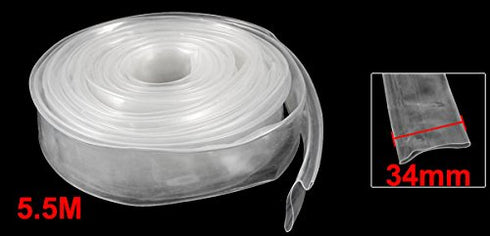 uxcell 34 mm Dia Clear White Polyolefin Heat Shrink Tube - 5.5 M (18Ft)