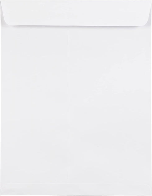 JAM PAPER Open End Commercial Envelopes 8 3/4 x 11 3/4 with Peel and Seal Closure - White - 25/Pack