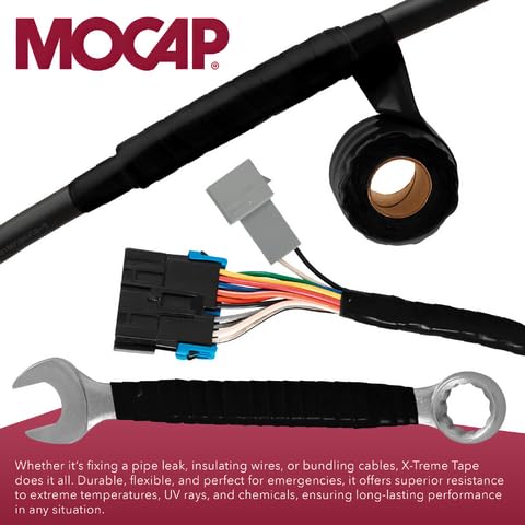 X-Treme Tape MOCAP Heavy Duty Waterproof Self Fusing Silicone Rubber Tape, 1-1/2 Inch x 10 Ft