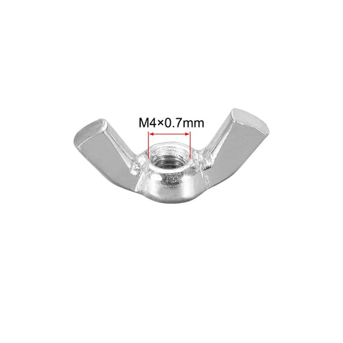 uxcell M4 x 0.7mm Wing Nuts, 10pcs Carbon Steel Zinc Plated Fasteners, Hand Twist Tighten Butterfly Nut